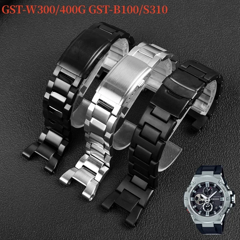 

Watch Band for Casio Stainless Steel Strap for GST-W300 GST-S130 GST-400G GST B100 Replacement Watchstrap Metal Men's Bracelet