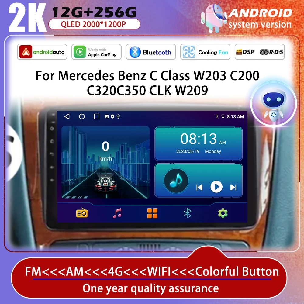 Android для Mercedes Benz C Class W203 C200 C320 C350 CLK W209 2002-2005 GPS Navi BT Автомобильный