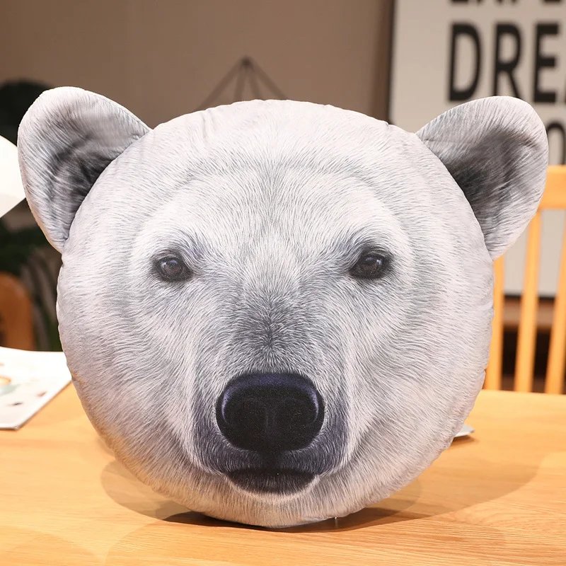 

Simulation Animal Head Pillow Pig Bear Panda Doll Soft Realistic Toy Kids Birthday Gift Home Decoration