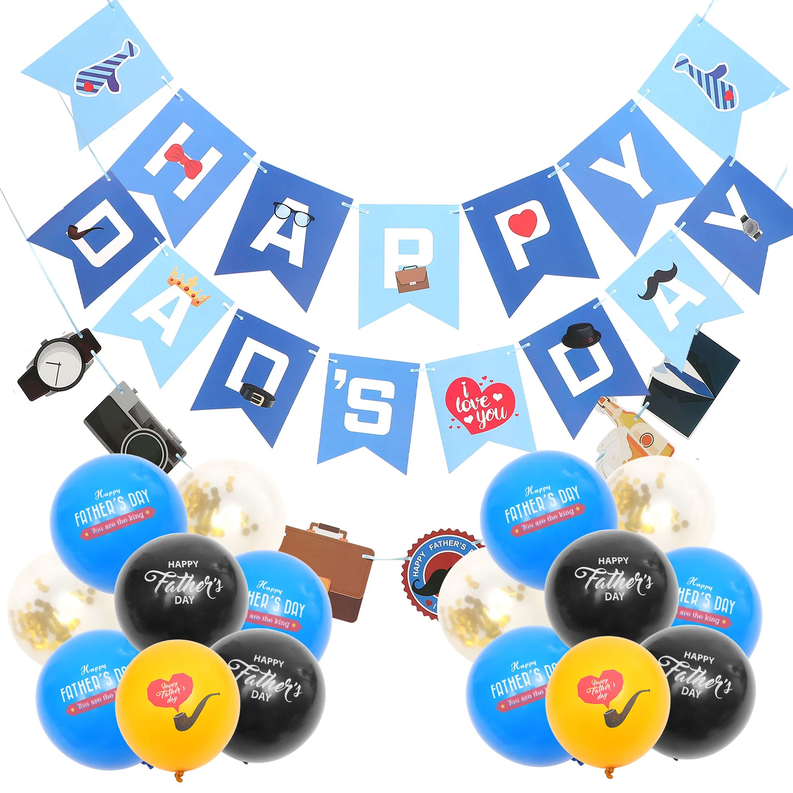 

Father's Day Balloons Father's Day Banner Set Happy Dad's Day Banner Party Supplies Decorative Banner For Party