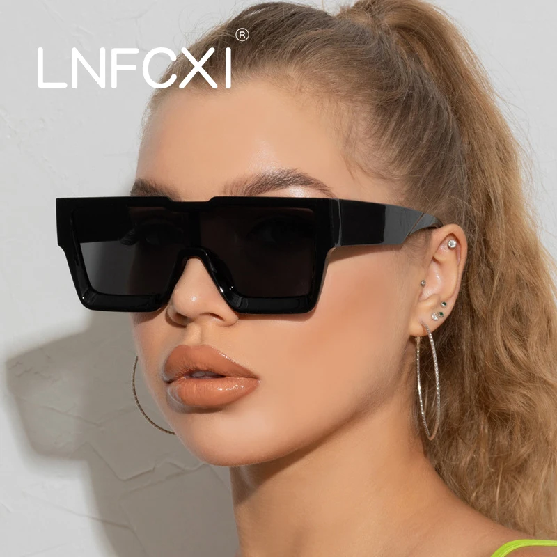 

Винтажные большие квадратные солнцезащитные очки LNFCXI, женские черные градиентные солнцезащитные очки, женские модные роскошные брендовые ...