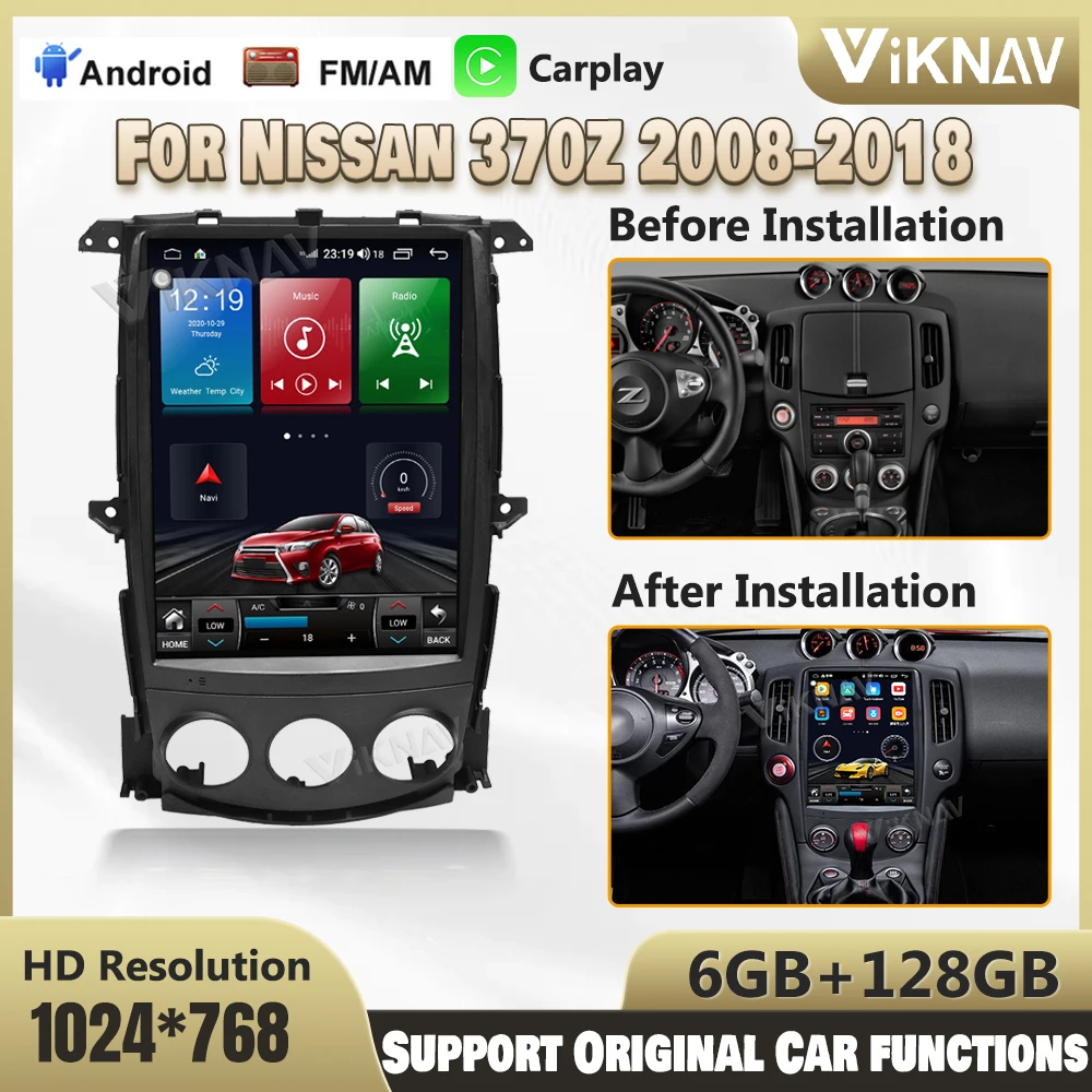 

Автомобильный радиоприемник на Android 10, 128 ГГц для Nissan 370Z 2008-2018, GPS-навигация, мультимедийный плеер, стерео, ЖК-дисплей, сенсорный экран, беспроводной Carplay