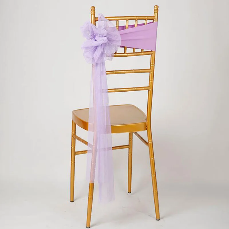 

10Pcs Organza Wedding Chair Sashes Chair Knot Bow Cover Banquet Wedding Party Decoration Housse De Chaise Mariage
