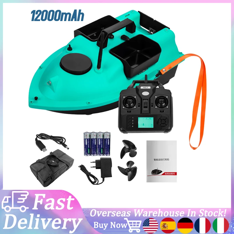 

Professional GPS Fishing Bait Boat 500M Remote Control Automatic Bait Boat with 3 Bait Containers Fish Finder Feeder RC Boat
