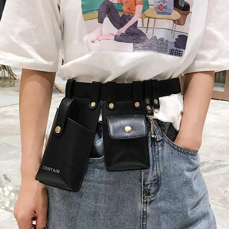 

Fanny Multi-pocket Waterproof Fashion Banana Belt Waist Waist Bags High Leather Pack Kidney Pack Capacity Women Bag Bag Brand