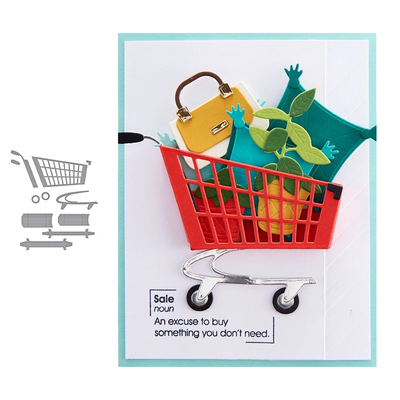 

Shopping Cart Mold Metal Cutting Dies Craft for Scrapbooking Handmade Tool Mold Knife Mould Blade Punch Stencil Model Decoration