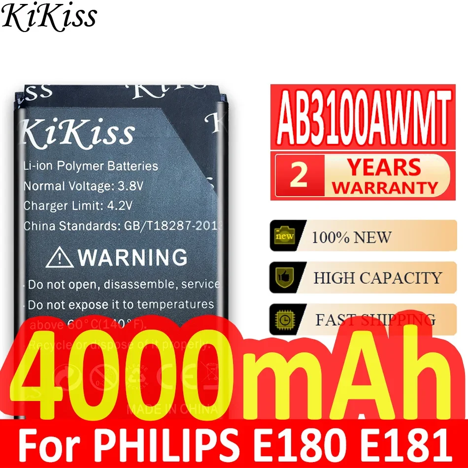 Фото Аккумулятор мобильного телефона емкостью 4000 мАч для PHILIPS Xenium E180 E181 CTE180BK, надежный источник питания №1