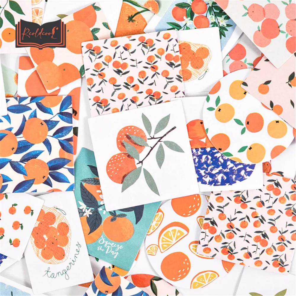 

46 шт. Милые оранжевые фотообои Kawaii DIY Скрапбукинг ручная запись альбом планировщик журнал украшения дневник этикетка наклейки