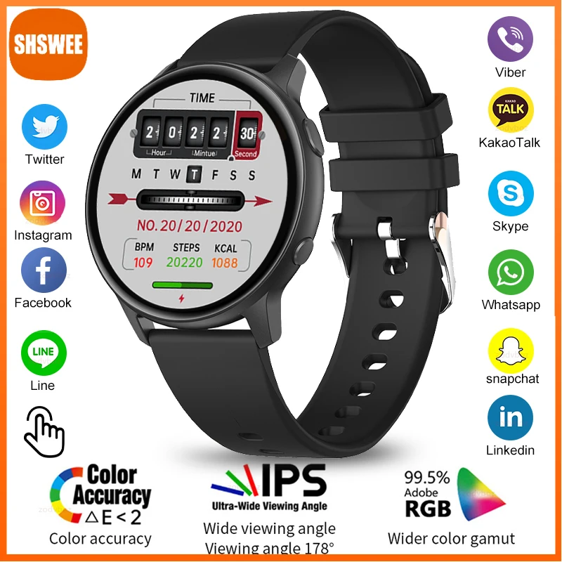 

For Xiaomi Huawei Smart Watch Men Fitness Bracelet Heart Rate Blood Pressure Monitoring Sports Tracker Smartwatch Gift for Women