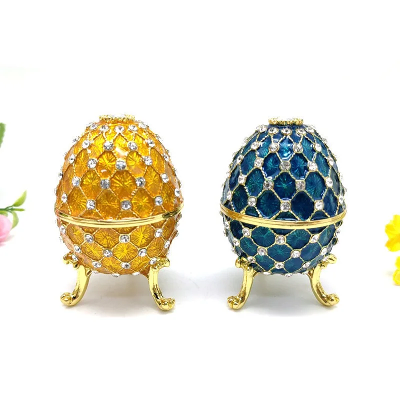 Royal Blue  Russian Egg Trinket Box, Bleu Blue Inspired Russian Egg on sale