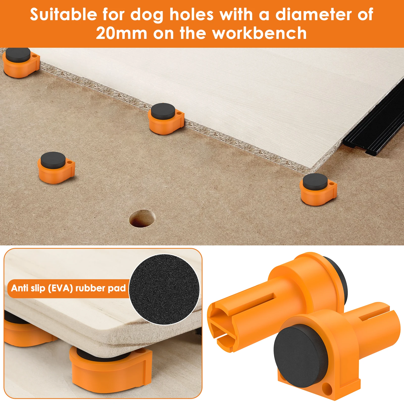 Набор зажимов 20 шт. пластиковые стопоры для отверстий 19/20 мм с нескользящей