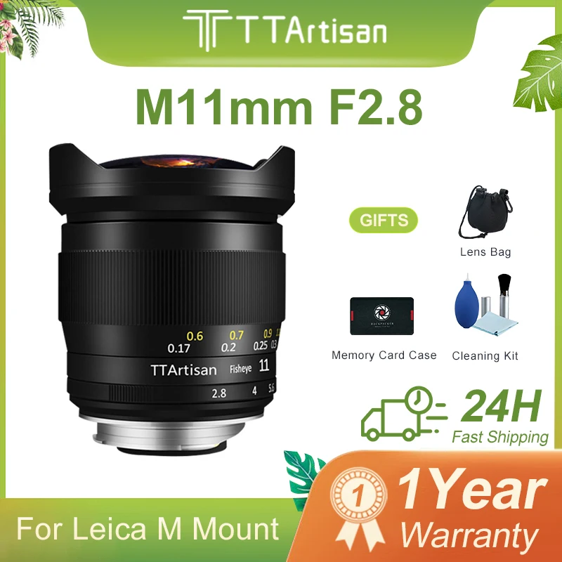 

TTArtisan 11mm F2.8 Full Fame Fisheye Wide Angle Manual Lens for Leica M-Mount Cameras Leica M-M M240 M3 M6 M7 M8 M9 M9p M10