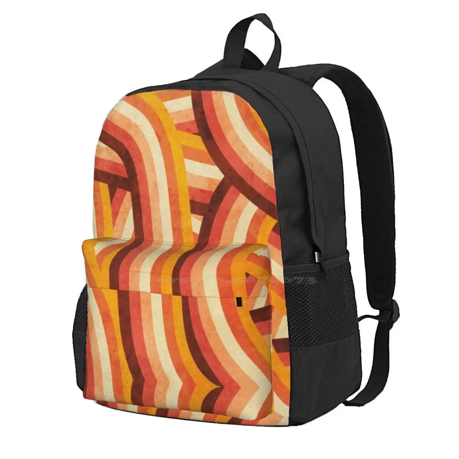 Винтажный Оранжевый Радужный школьный рюкзак в полоску стиле 70-х Лидер продаж