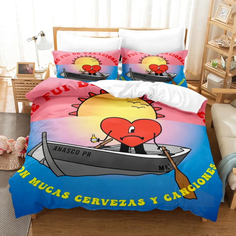 

UN VERANO SIN TI Bedding Set Single Twin Full Queen King Size Bed Linen Adults Kids Bedroom 3D Print Bad Bunny Duvet Cover Sets