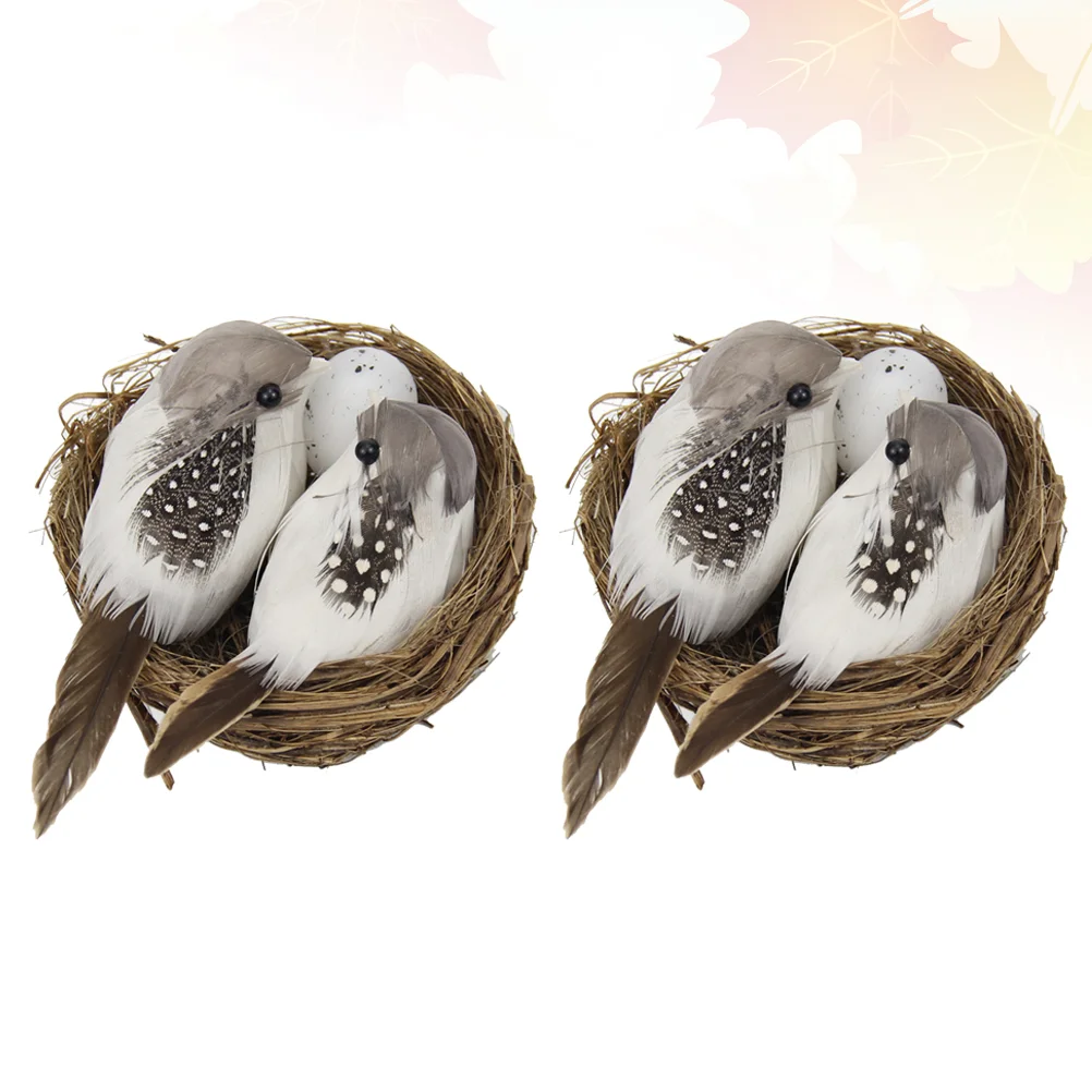

Birds Decoration Garden Ornament Ornaments Bird Artificialcake Decor Home Easter Featherrusty London Eggs Decorative Table