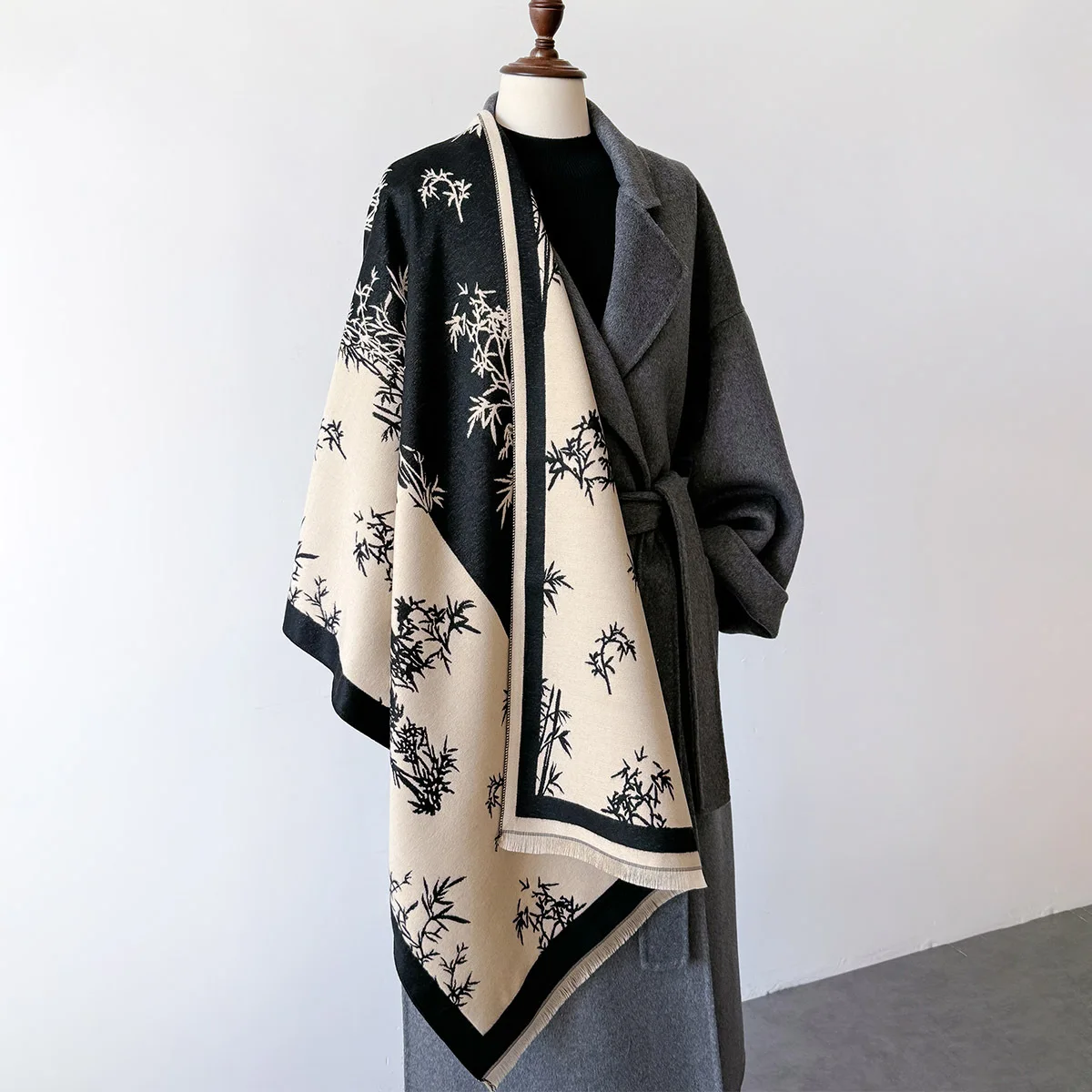 Зимний шарф женские кашемировые шали из пашмины и накидки женский дизайн толстый