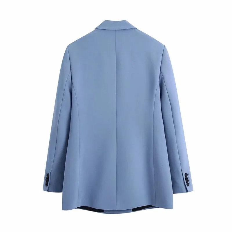 Office Lady Solid Colors Double Breasted Blazer Suit Women Mid Length Commute Blazer Coat Formal Clothes 2023 Spring Autumn Suit