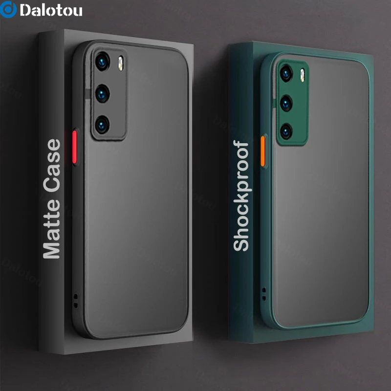 Противоударный армированный матовый чехол для Huawei P40 Pro P30 Lite P20 P50 Honor 50 60 8X 20 10i Mate 30