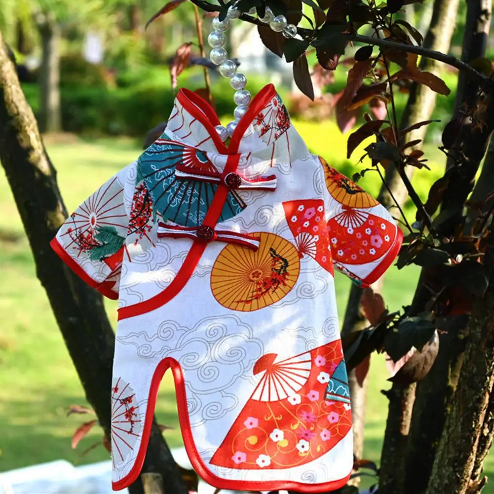 

Lovely Pet Skirt Washable Pet Cheongsam Comfortable Summer Dog Two-legged Cheongsam Clothes Costume