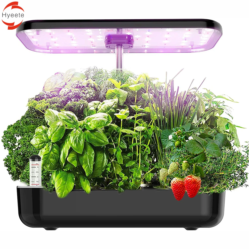 Automatic Timer Smart Hydroponics Planter Growing System 12 Pods Indoor Vegetable with LED Growth Fill Light  for Home Kitchen