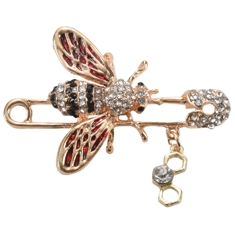 

Cute Honeybee Women Brooches Animal Shapes Crystal Bee Brooch Pins Badges For Clothes Female Brooches
