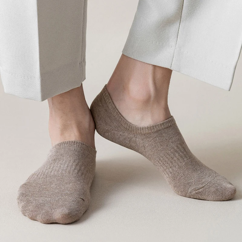 5 Pairs Women Invisible Boat Socks Summer Silicone Non-slip Slipper Socks Mesh Breathable Cotton Low Ankle Female No show Sock