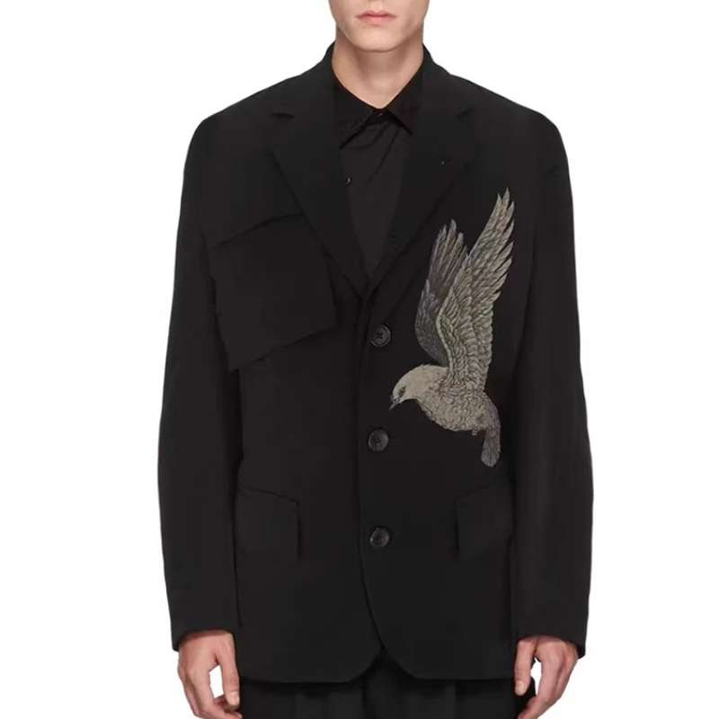 

Y-3 Dove Of Peace Print Blazers Unisex Yohji Yamamoto Men Homme Casual Jackets Owens Blazers For Man Clothes For Women'S Tops Y3