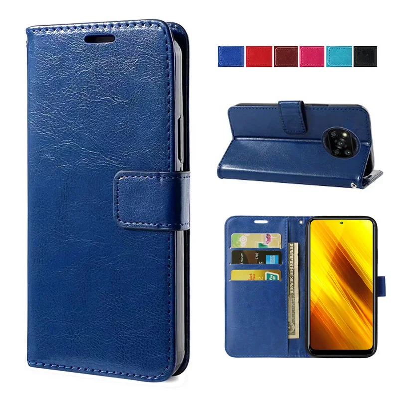 Wallet Case for Xiaomi Poco M4 M3 M2 X4 X3 F2 Pro 5G Pocophone F1 Mi Mix 4 2S Max 3 2 Card Slot Phone Bag Classic Magnetic Cover