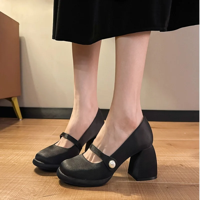 Женские туфли Мэри Джейн модные новые свадебные модельные на массивном каблуке