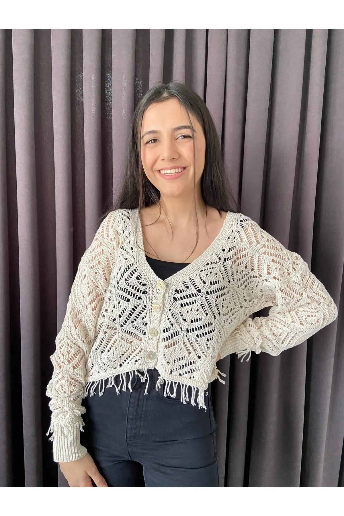 

Женский кардиган, бежевая спортивная одежда с кисточками, повседневный вязаный качественный модный кардиган, свитеры, свободный свитер, св...