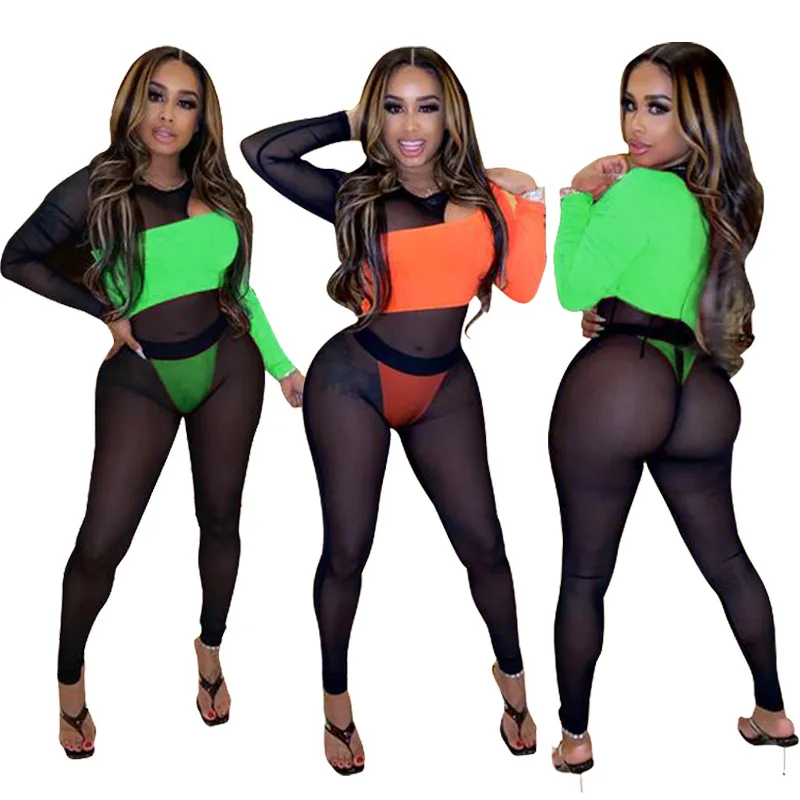 

2022 women Summer Sexy Nightclub Women's Jumpsuit Matching Color Pants Women