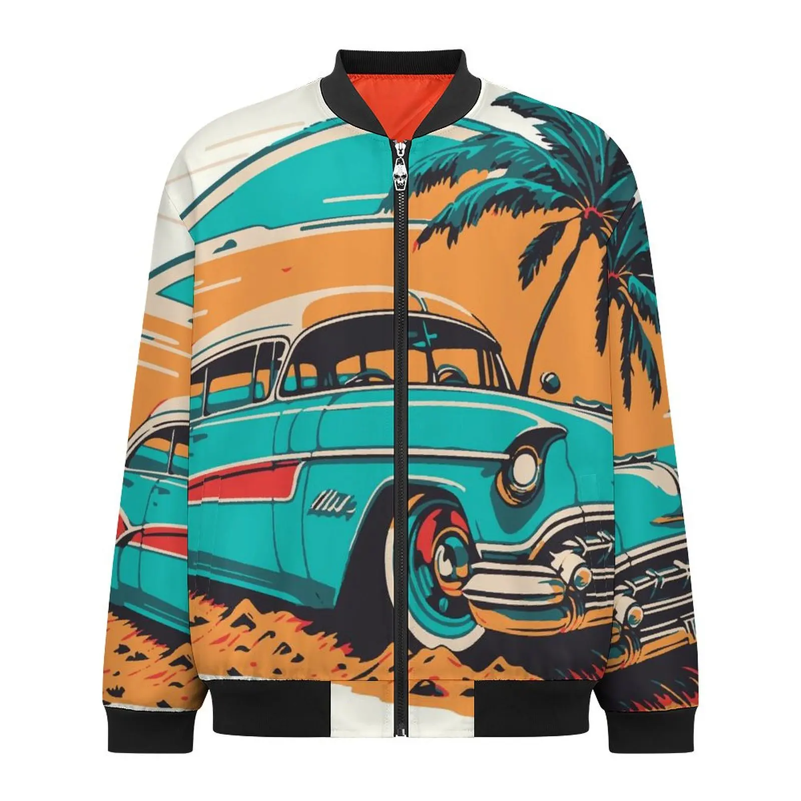 Винтажные повседневные мужские куртки с принтом пальмовых деревьев пальто