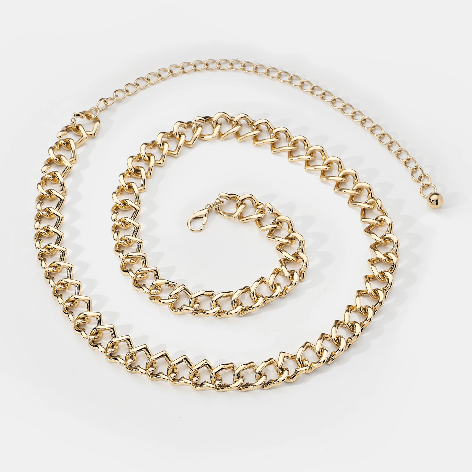Fashion Gold Plating Alloy Heart Shape Chain Belt for Women