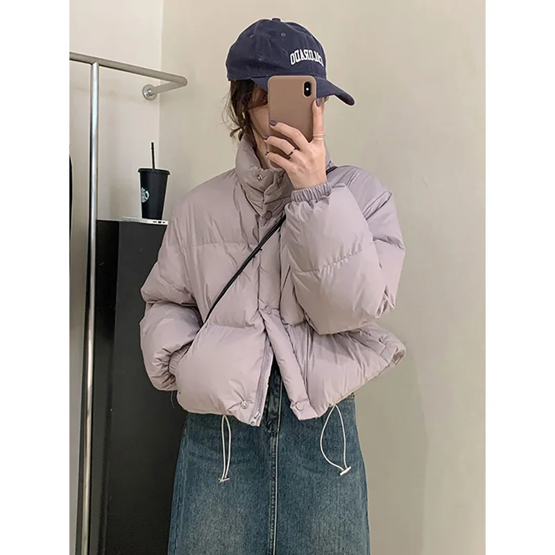 Короткий пуховик для женщин одежда с хлопковой подкладкой воротником-стойкой