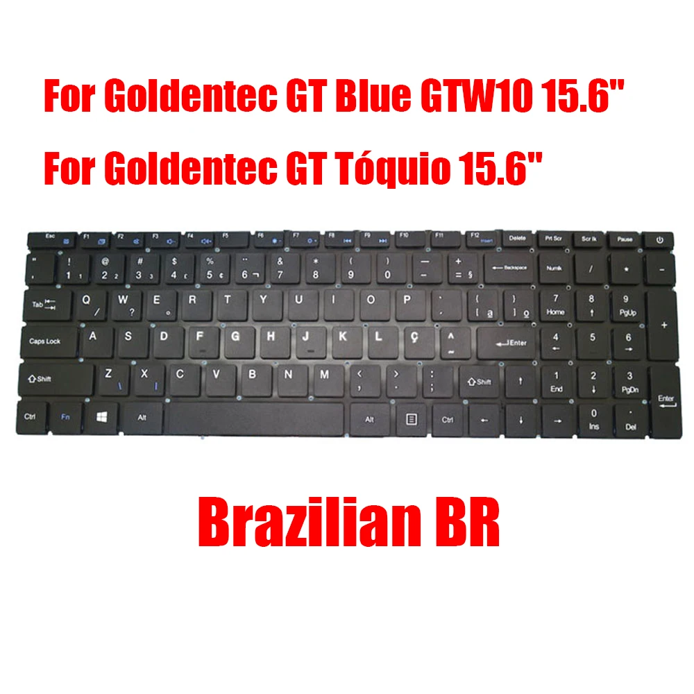 Сменная Клавиатура для ноутбука Goldentec GT Blue GTW10/GT 15 6 дюйма Бразильская BR черная без
