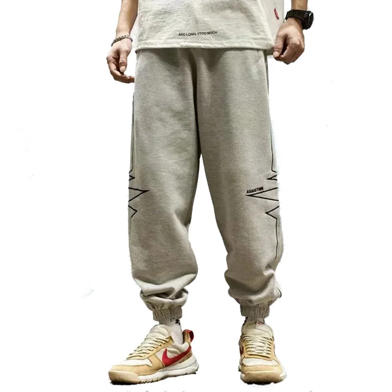 

Harajuku Fashion Men Sweatpants Casual Outdoor Cargo Pants Men Daily Indoor Comfortable Trousers Lightning Line Creative Design