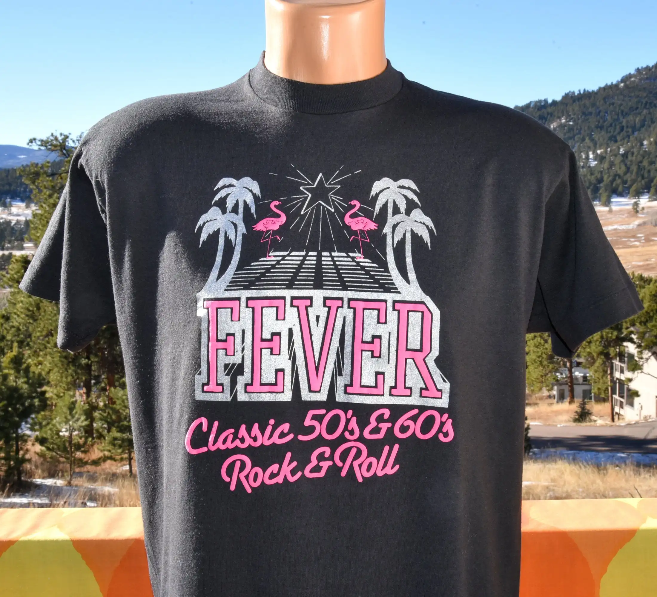 Винтажная Футболка 80-х годов с изображением лихорадки рок-группы oldies музыкальная