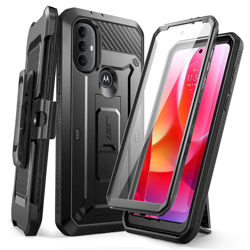 

For Moto G Power Case (2022 Release) SUPCASE UB Pro Full-Body Rugged Belt Clip & Kickstand Case with Built-in Screen Protector