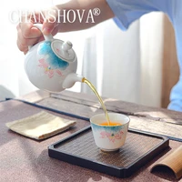 chanshova china handmade ceramic white porcelain small teapot 280ml traditional retro flower pattern home teaware c016