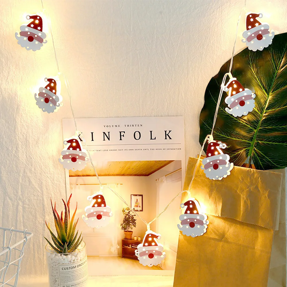 

10LED Fairy Lamp for Home Party Indoor Lighting Party Home Decoration Supplies Gift Cute Santa Claus String Lights