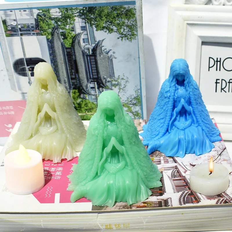 Witch Candle Silicone Mold DIY Handmade Gypsum Aromatherapy Soap Making Crystal Epoxy Resin Mold Desktop Helloween Decoration