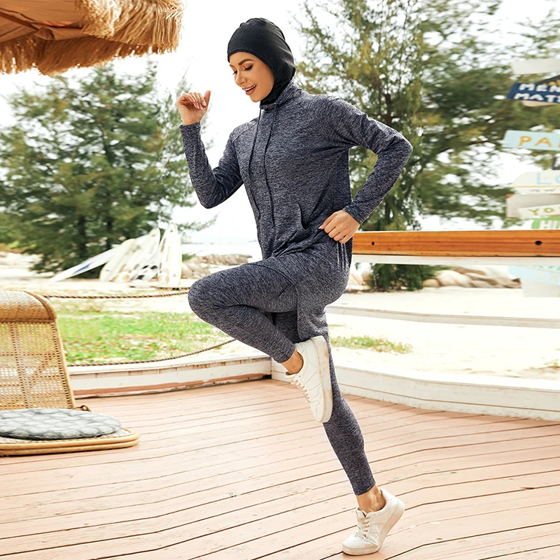 

2022 New Fashion Design Muslim Casual Wear Islamic Ladies Gym Wear Running Fitness Training Wear Yoga Set