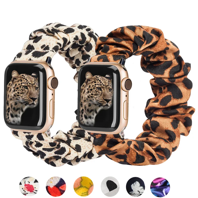 

Scrunchie Strap for apple watch band 44mm 40mm 42mm 38mm 45 mm 41 mm correa bracelet iwatch serie 6 SE 5 4 3 7 45mm 41mm