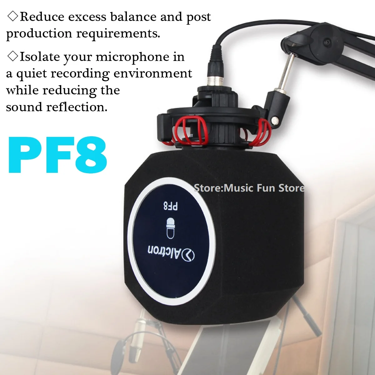 Youtube Tiktok Live PF8 Professional Studio Mic Screen Acoustic Filter Desktop Recording Microphone Wind Noise Reduction |