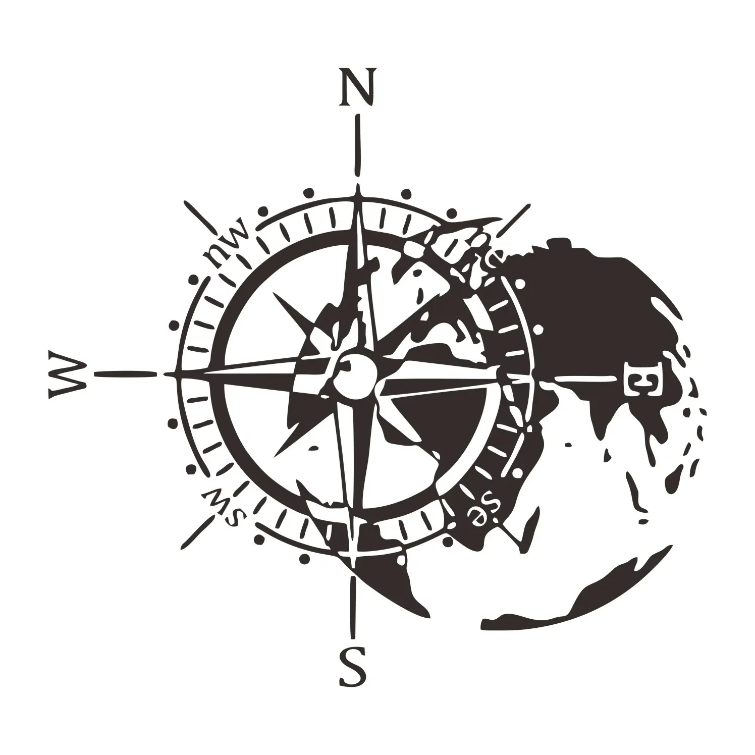 

Новый дизайн, автомобильная наклейка с компасом для горного приключения, украшение карты, Виниловая наклейка для дома на колесах, фургона, внедорожника, велосипеда, дверные аксессуары, 28 см