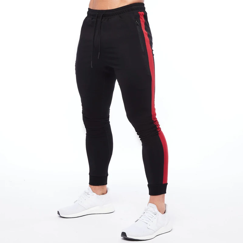 

Men's new sports fitness patchwork cotton zipper trousers outdoor running sweatpants Jogger Fashion Trend Casual Versatile Trend