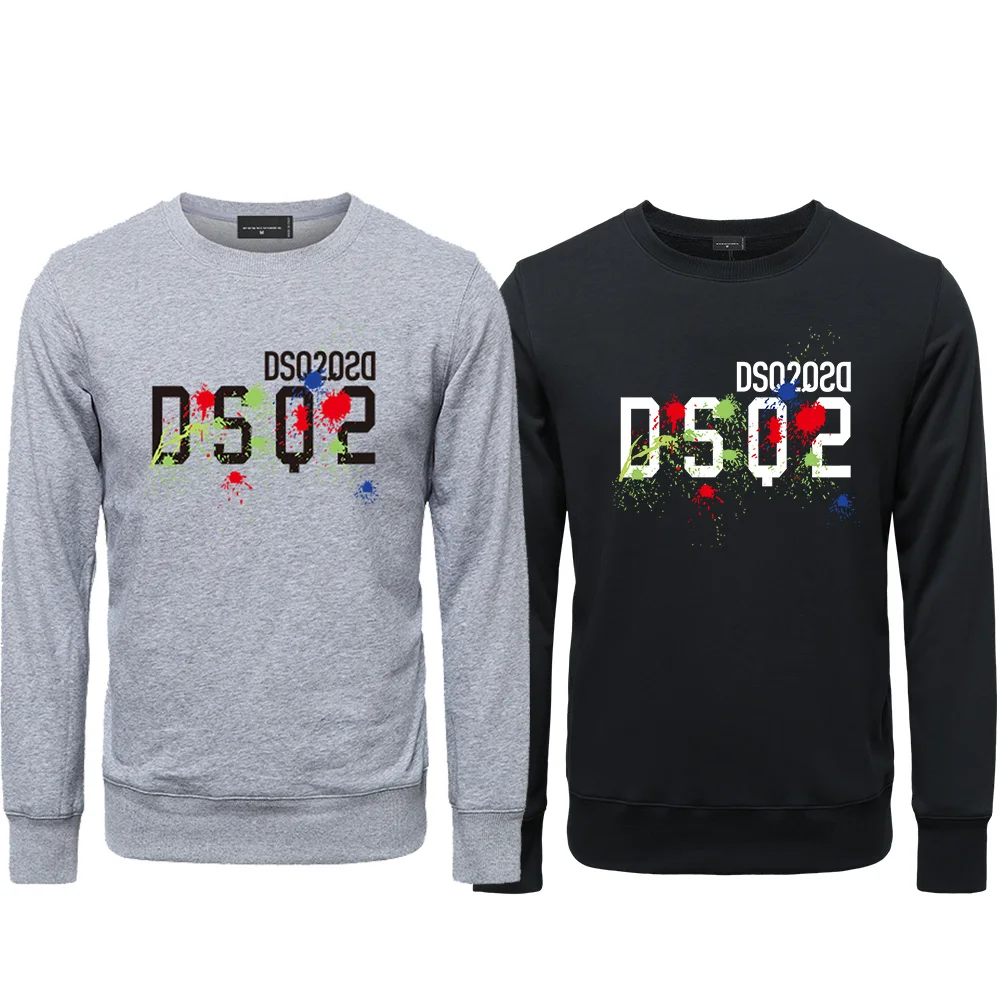 

Colorful Graffiti DSQ2 printing round neck Sweatshirts pullover cotton unisex retro loose Sweatshirt