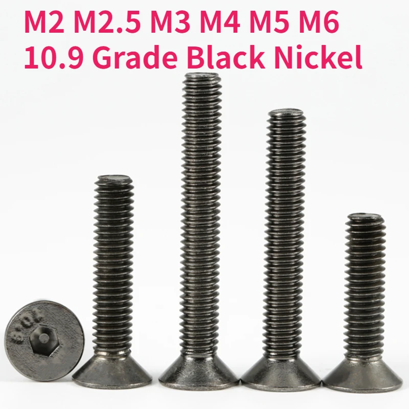 M2 M2.5 M3 M4 M5 M6 10,9 Класс Углеродистая сталь Черный никель DIN7991 Винт с шестигранной головкой и потайной головкой Мебельные винты