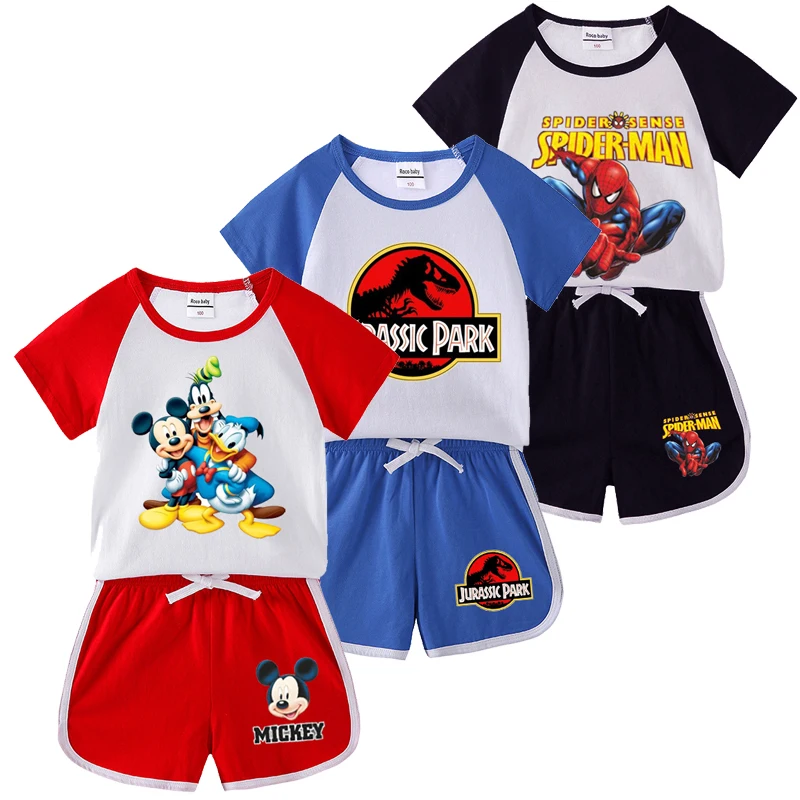

Boys Clothing Sets Mickey Short Sleeve Cotton Baby Tops+Shorts 2Pcs Summer Kids Clothes Set Baby Boys Outfits Sportsuit ropa