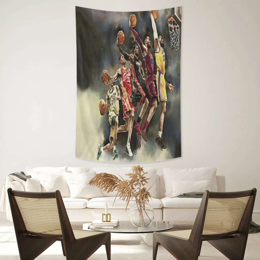 

Handsome-Basketball-Star-Large Printed Wall Tapestry Wall Hanging Bohemian Tapestries Mandala Aesthetic Home Decor